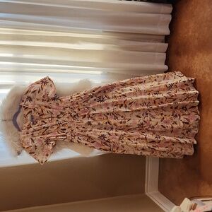 Anthropologie maxi dress, floral and bird print, size M